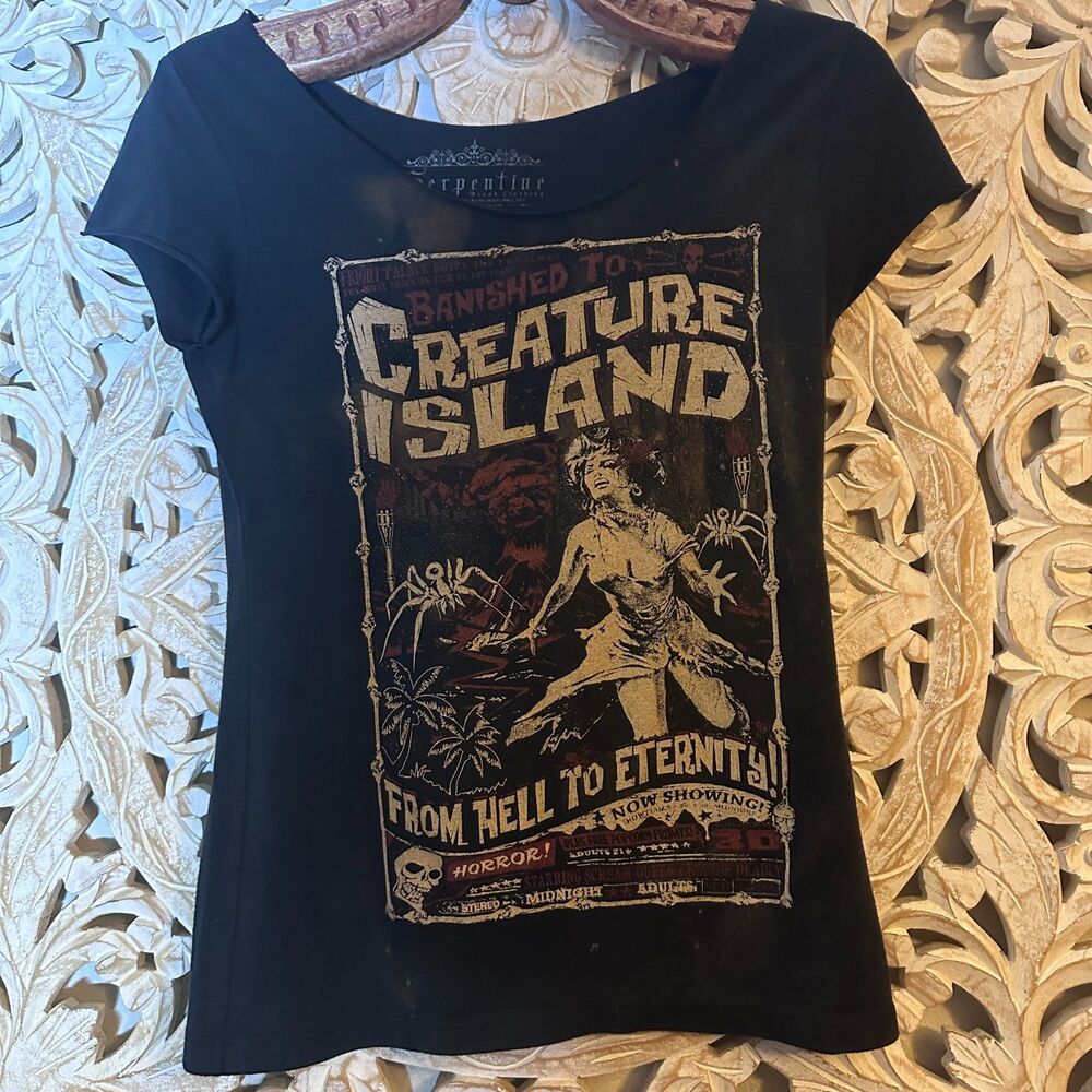 Serpentine "Banished to Creature Island" Altered Distressed Collector TShirt